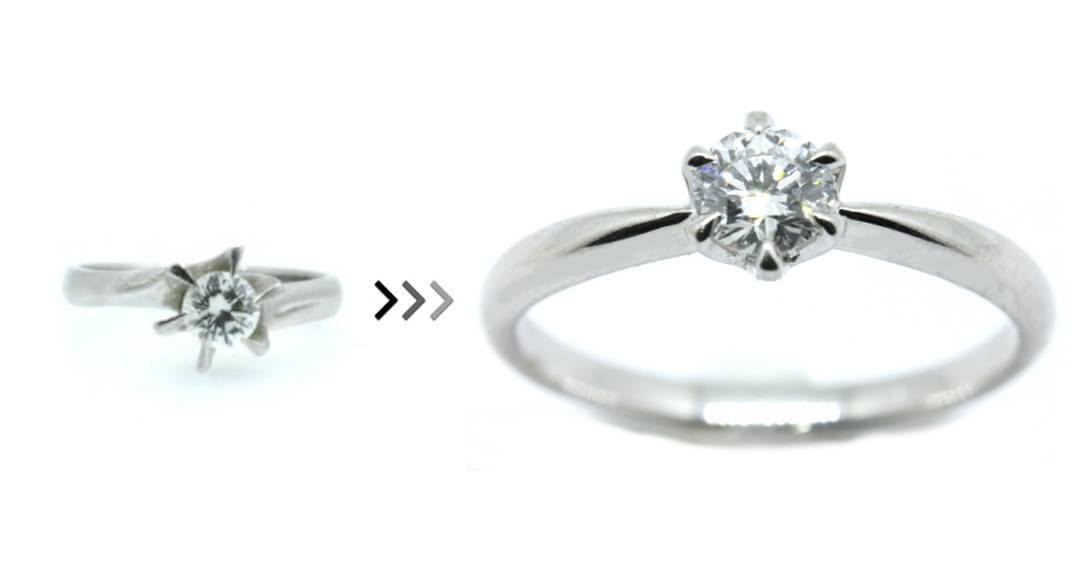 お義母様から頂いたダイアモンドリングを婚約指輪へ作り替え サンクイル 岐阜 オーダーメイドの結婚指輪 婚約指輪 ジュエリーリメイク