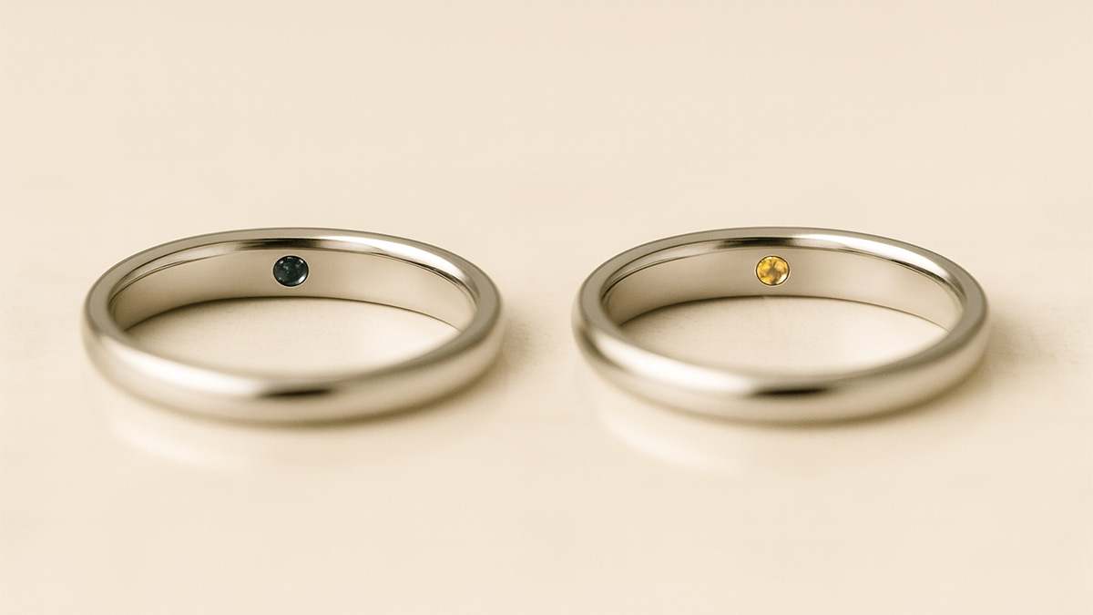 結婚指輪の裏石